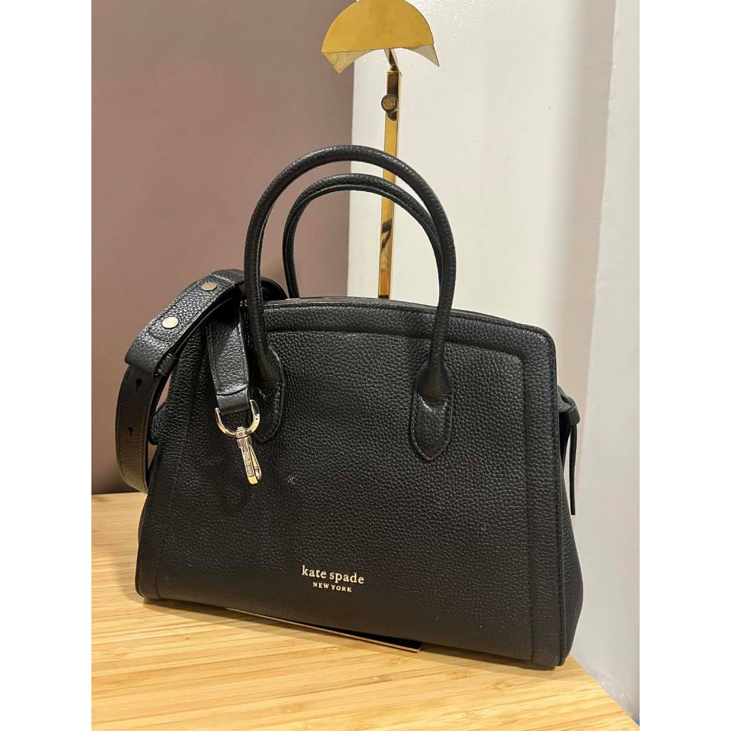 ORIG Preloved KS Knott Medium Zip-top Satchel Black Bag