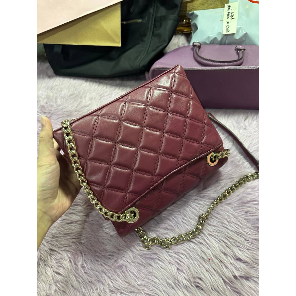 ORIG Preloved KS Natalia Small Flap Crossbody Maroon Red Bag