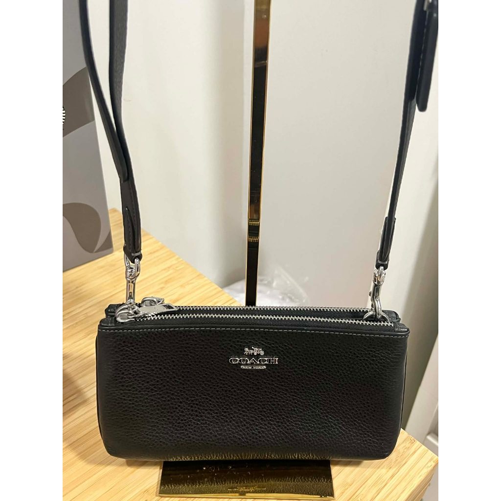 ORIG Preloved CCH Double Zip Crossbody Small Black Bag