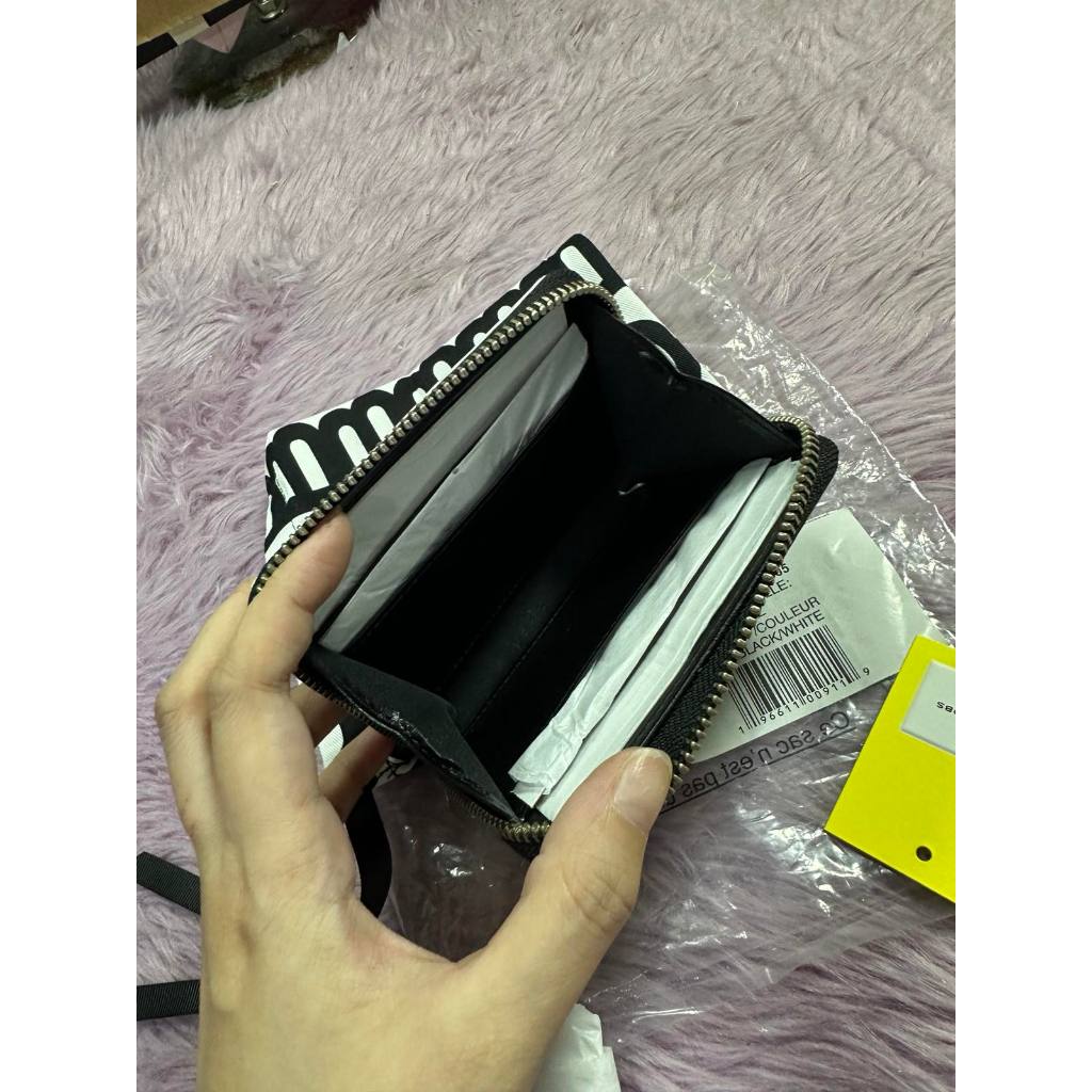 ORIG Preloved MJ The monogram leather zip around black coin card wallet