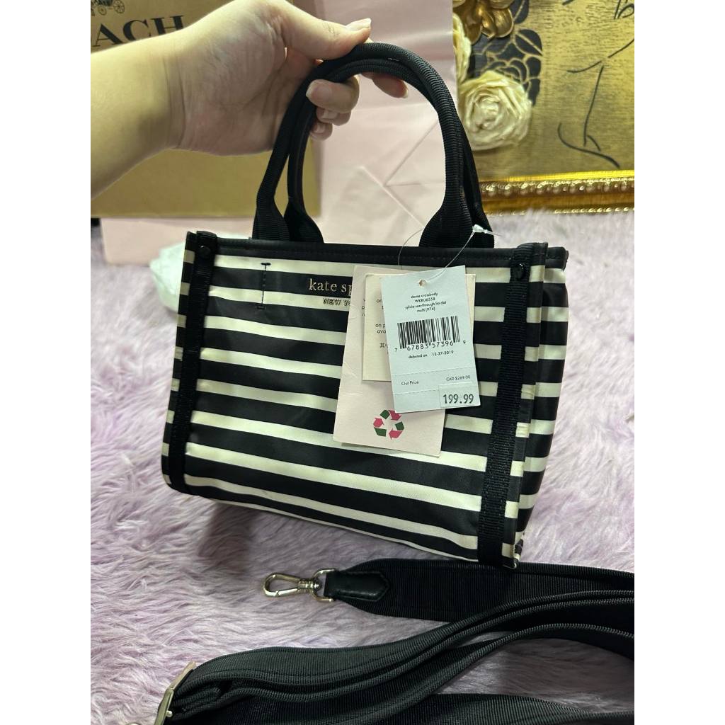 ORIG Preloved KS Retail The Little Better Sam Stripe Mini Tote Nylon Bag