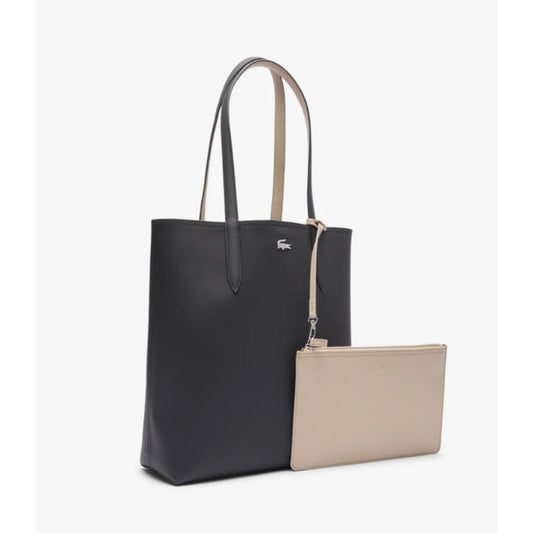 ORIG & IMPORTED LCT Anna Reversible Vertical Tote Black/Beige Bag with Removable Pouch