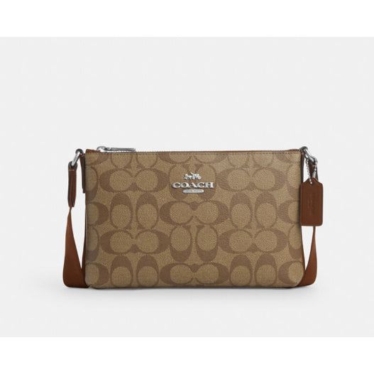AUTHENTIC/ORIGINAL CCH Pace Slim Crossbody Bag In Signature Canvas Khaki Brown