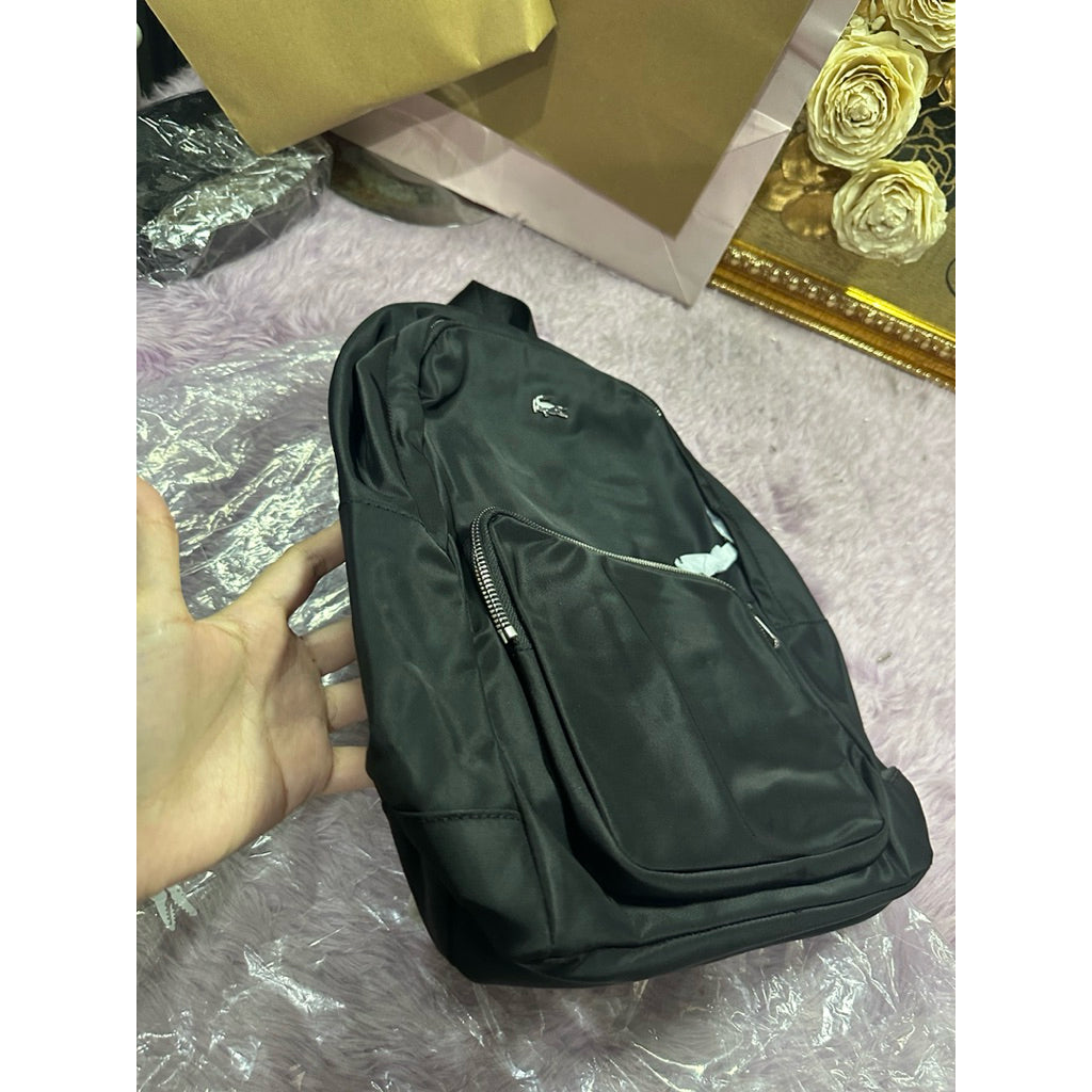 ORIG & IMPORTED Lacoste Easy Backpack Nylon Medium Black Bag