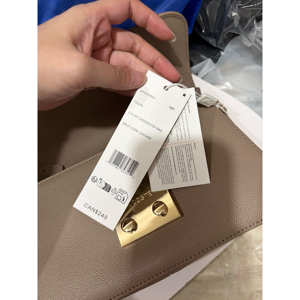 ORIG & IMPORTED Lacoste Champs-Élysées Shoulder Flap Taupe/Pink Bag