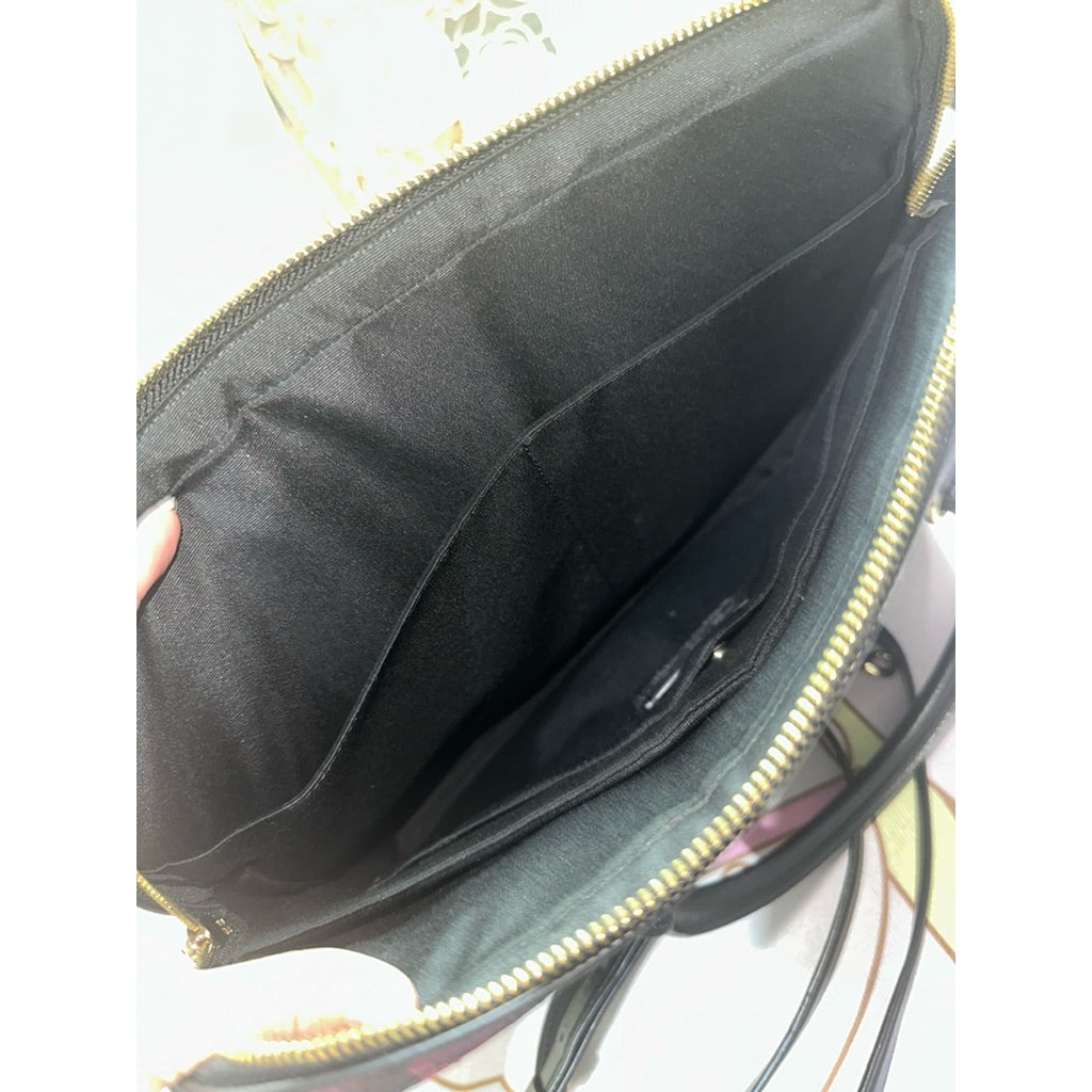 ORIG Preloved Coach Laptop Black Bag with Floral Print