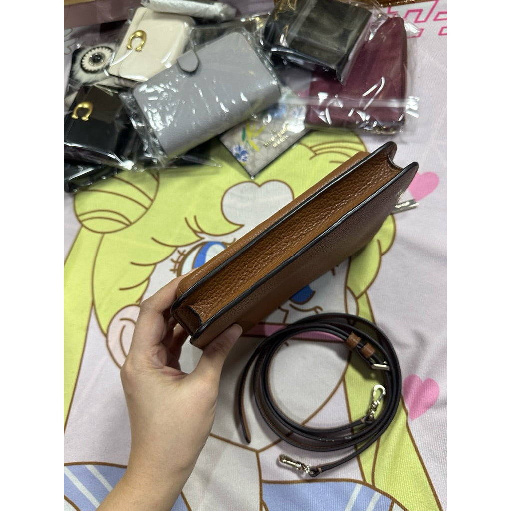 ORIG Preloved KS Leila Small Slim Crossbody Phone Brown Bag
