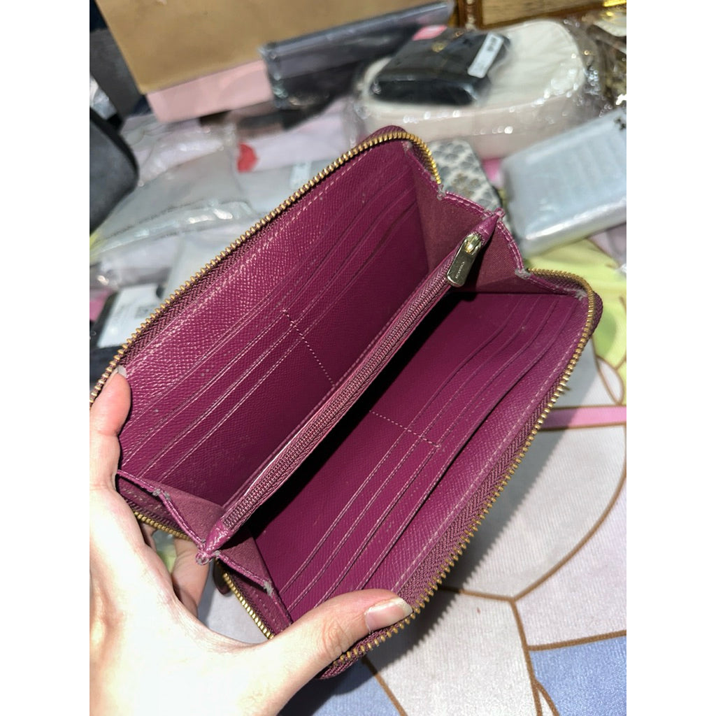 ORIG Preloved WITH FLAW CCH Pink Long Zip Around Wallet