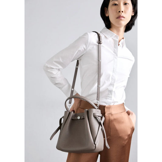 ORIG & IMPORTED TB Small Romy Top Handle Bucket Bag WILD MUSHROOM BROWN