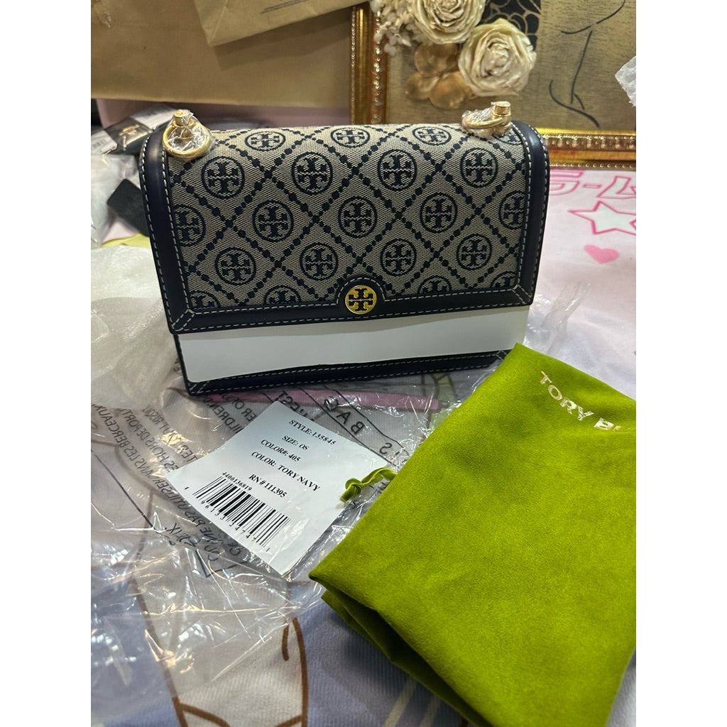 ORIG & IMPORTED Tory TB T Monogram Small Jacquard Shoulder Bag