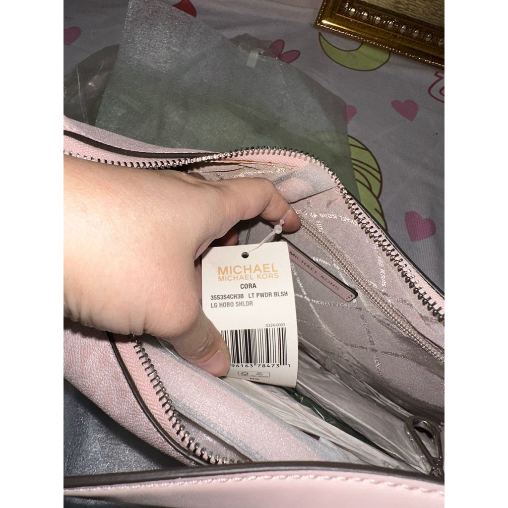 ORIG & IMPORTED MK Cora Large Logo Shoulder Pink Hobo Bag