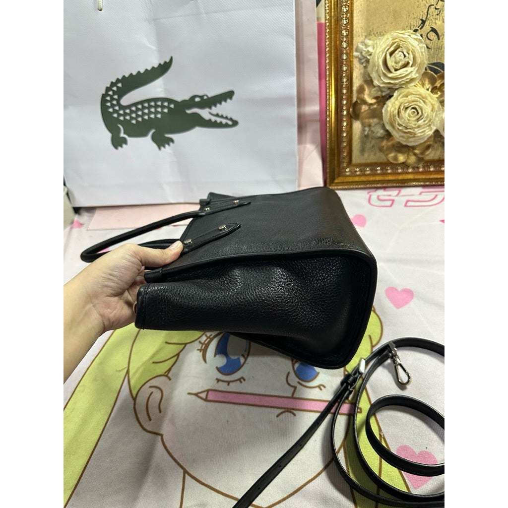 ORIG Preloved KS Ella Small Tote Pebbled Leather Black Bag