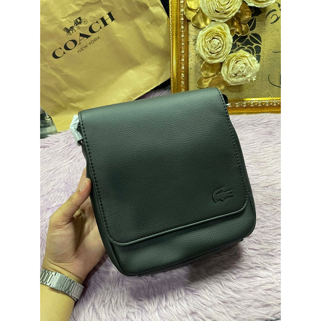 ORIG & IMPORTED LCT Classic Flap Men's Black Bag - SOFT LEATHER