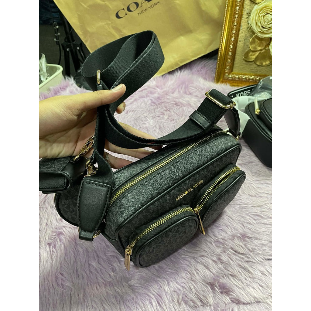 ORIG & IMPORTED MK Jet Set Medium Signature Logo Square Crossbody Bag with Case for Airpods