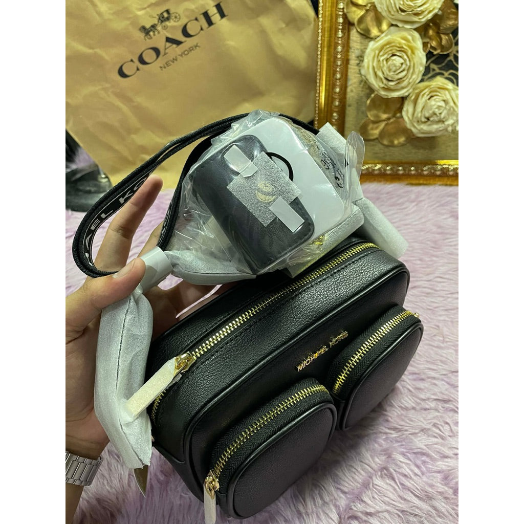 ORIG & IMPORTED MK Jet Set Medium Signature Logo Square Crossbody Bag with Case for Airpods