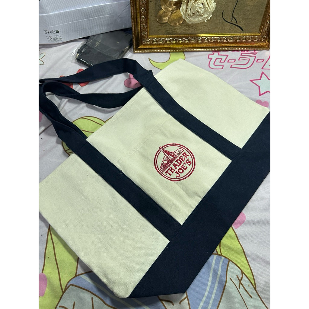ORIG & IMPORTED NEW Trader Joe’s Canvas Large Tote Bag Reusable