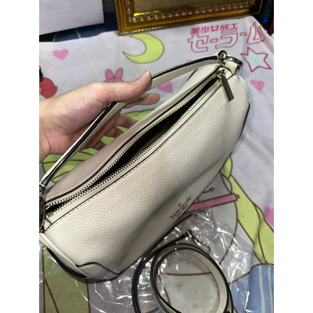 ORIG Preloved KS Smoosh Satchel Hobo Medium White Bag