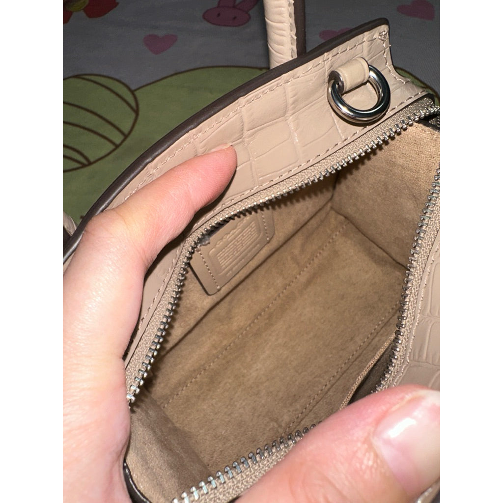 ORIG Preloved CCH Andrea Mini Croc Embossed Beige Bag