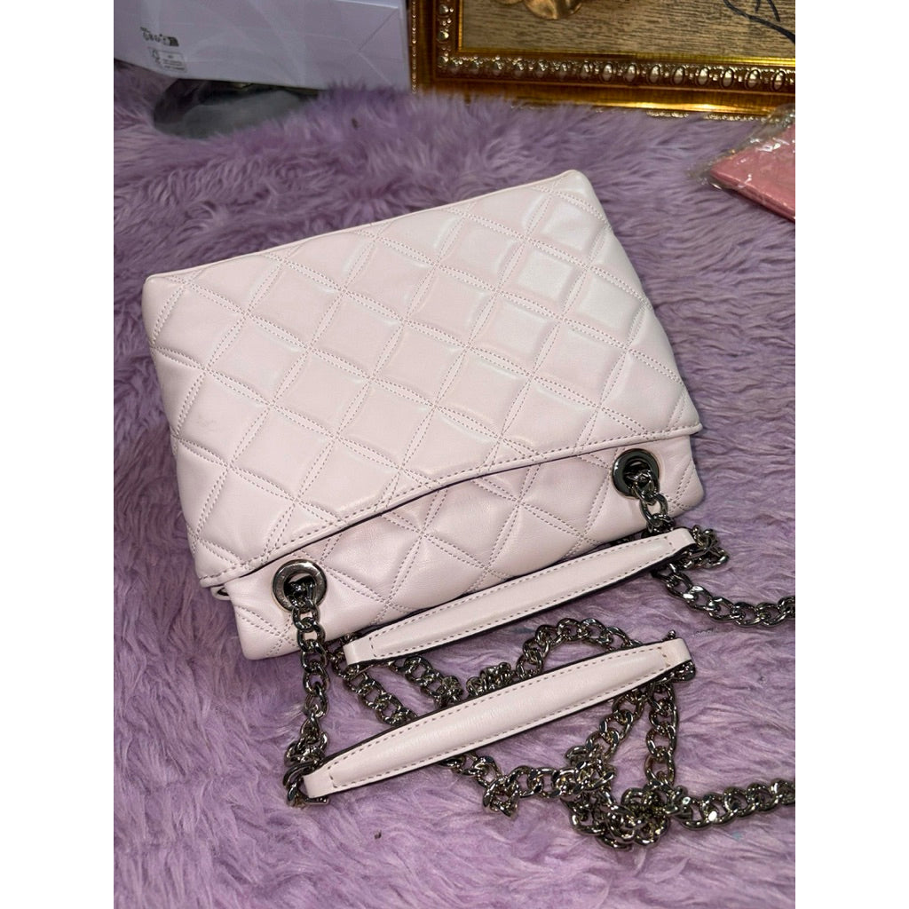 ORIG Preloved KS Natalia Small Flap Crossbody Bag in a quilted light pink