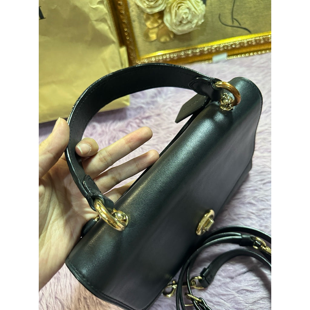 ORIG Preloved CCH Tilly Top Handle Satchel Signature Brown/Black Bag