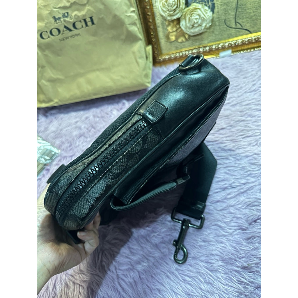 ORIG Preloved CCH Track Pack In Signature Canvas Men Body Bag Black