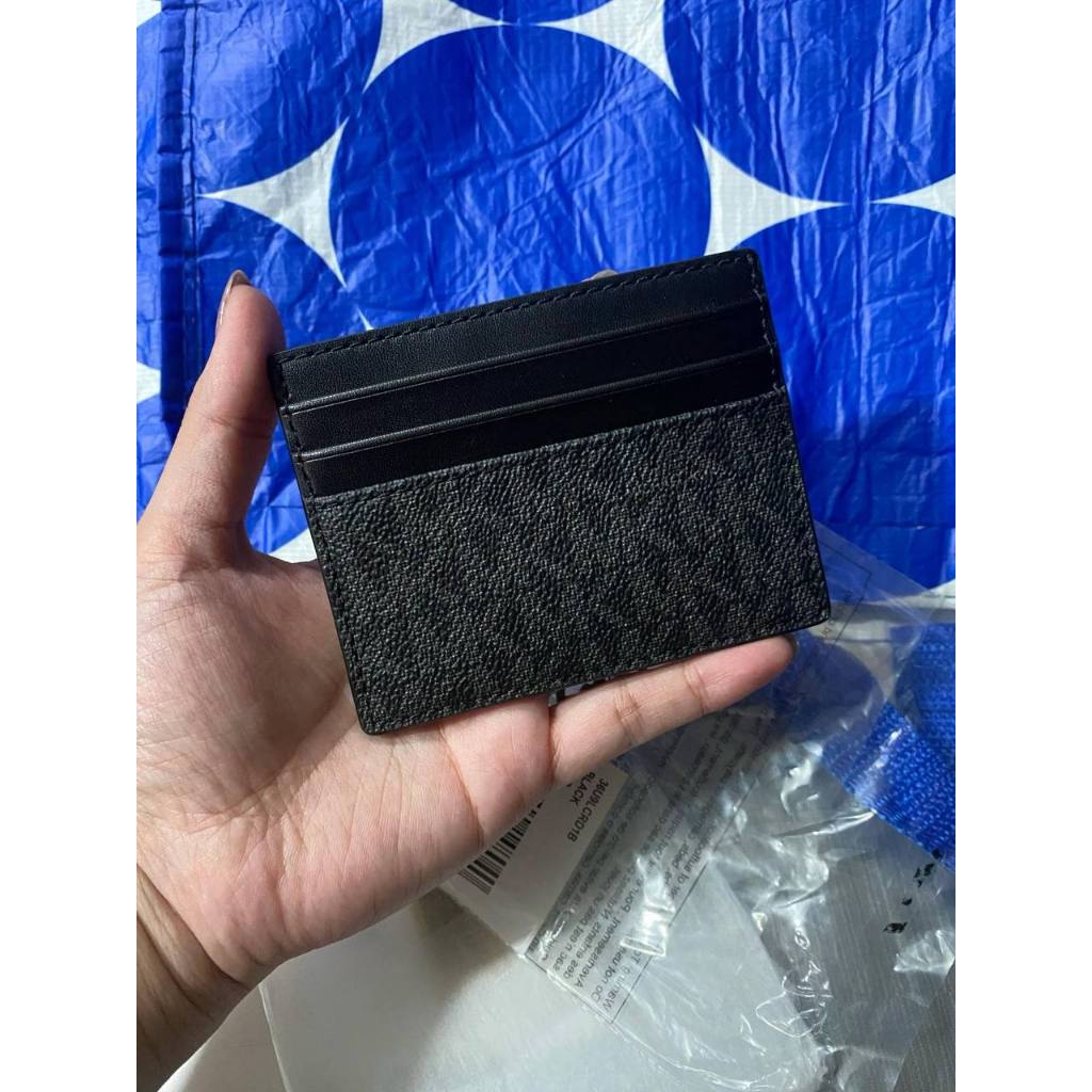 ORIG & IMPORTED MK Cooper Signature Logo Card Case Men Black Wallet