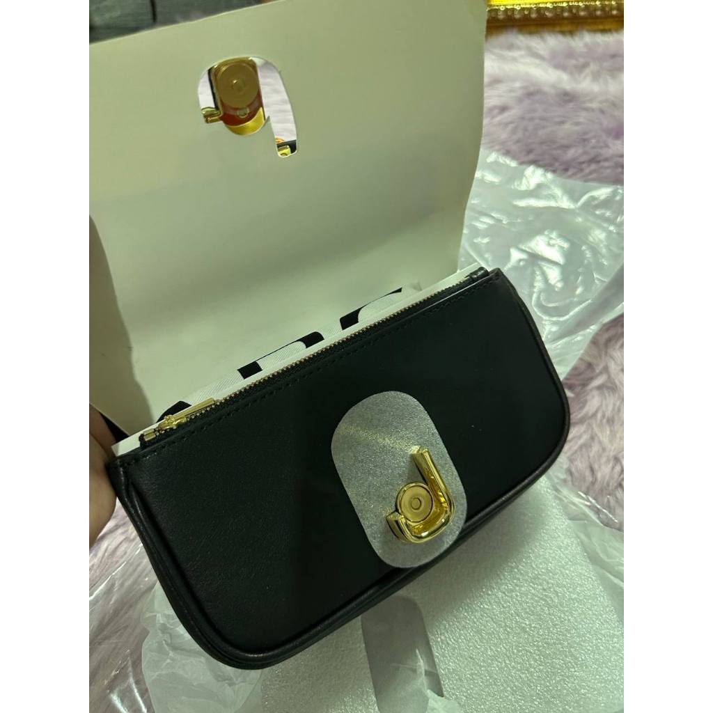 ORIG & IMPORTED The J Marc Mini Shoulder Bag with Maxi Logo Webbing Strap Black