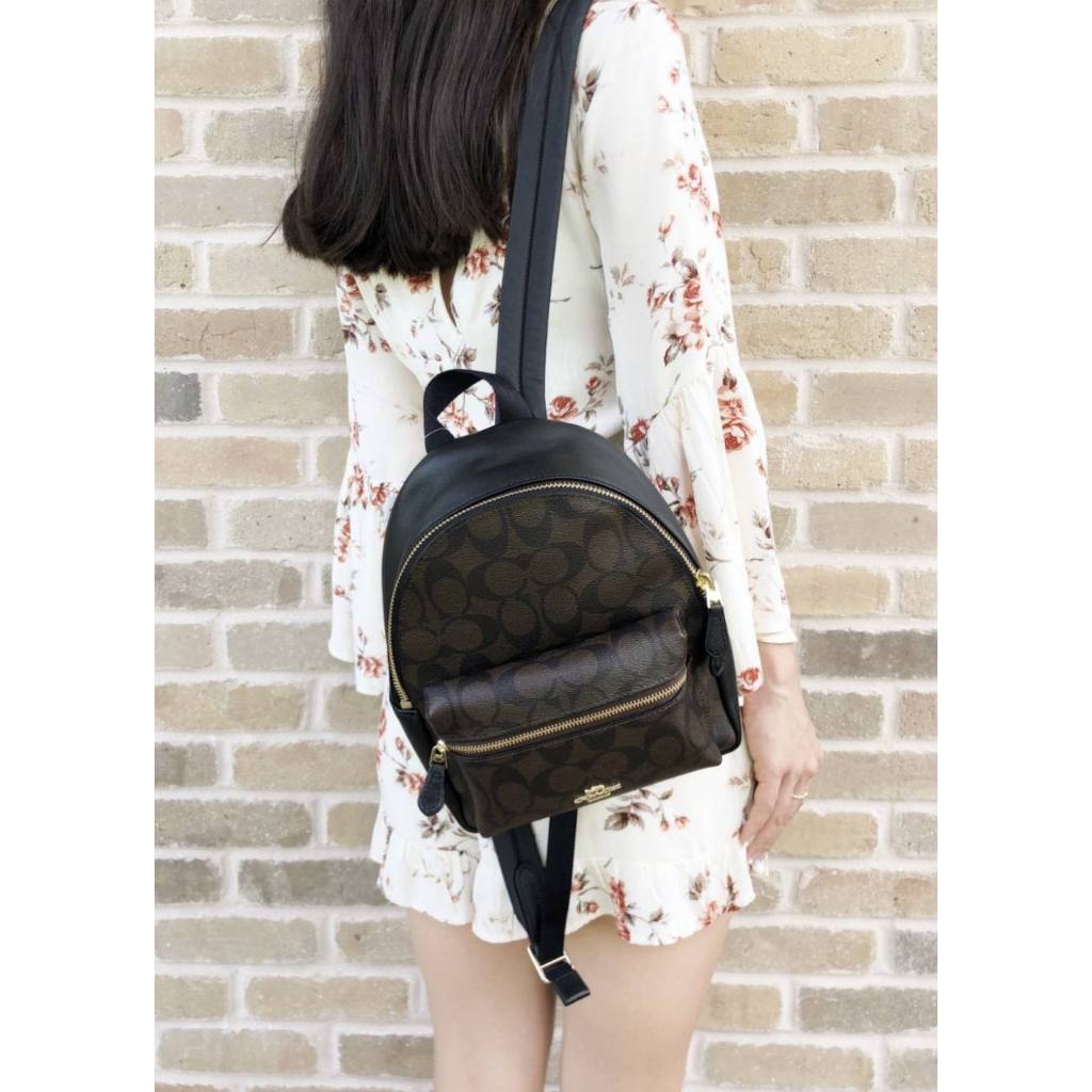 ORIG Preloved CCH Mini Charlie Backpack With Leopard Print Brown Small Bag