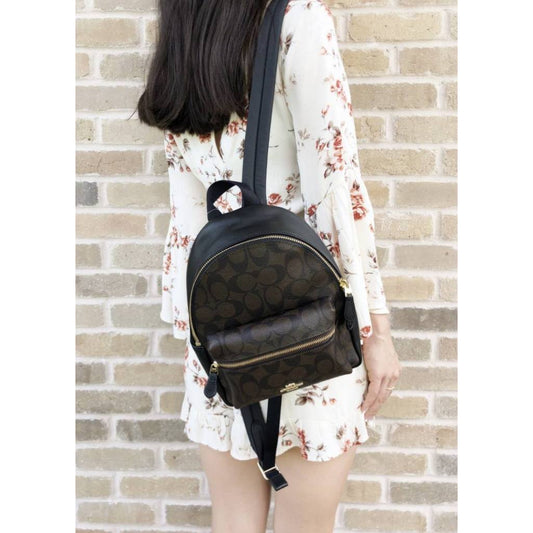 ORIG Preloved CCH Mini Charlie Backpack With Leopard Print Brown Small Bag