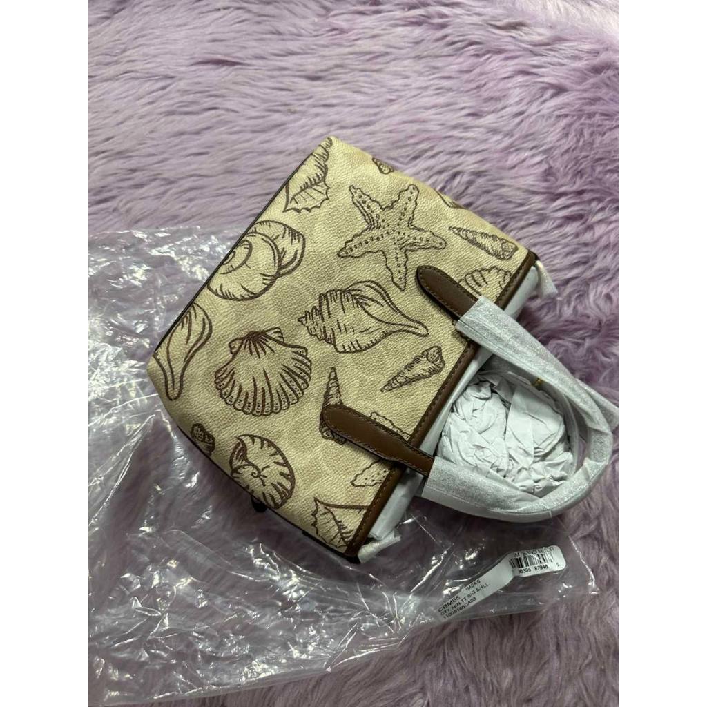 ORIG & IMPORTED CCH City Mini Tote Small Brown Bag With Shell Print