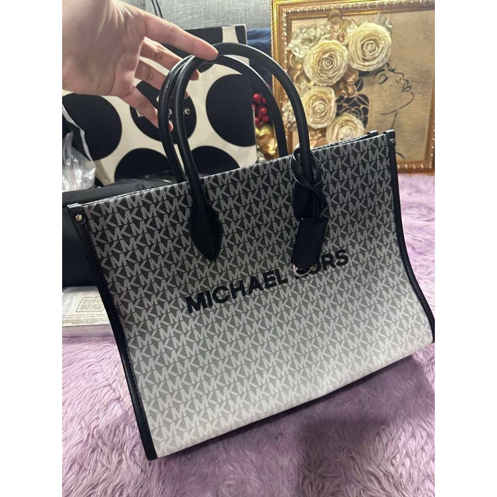 ORIG & IMPORTED MK Mirella Medium Ombré Logo Tote Bag Black