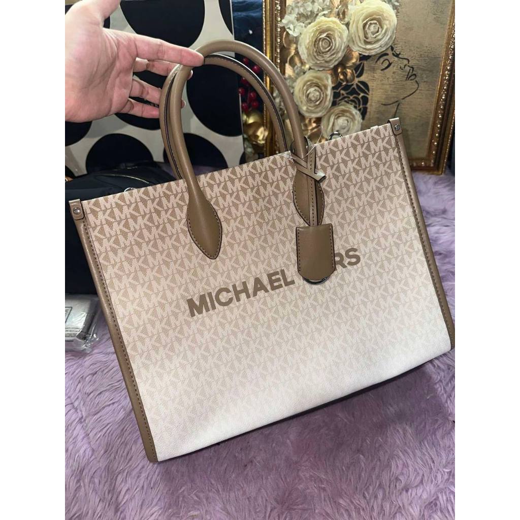 ORIG & IMPORTED MK Mirella Medium Ombré Logo Tote Bag Brown