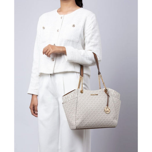 ORIG & IMPORTED MK Jet Set Large White Signature Logo Tote Bag