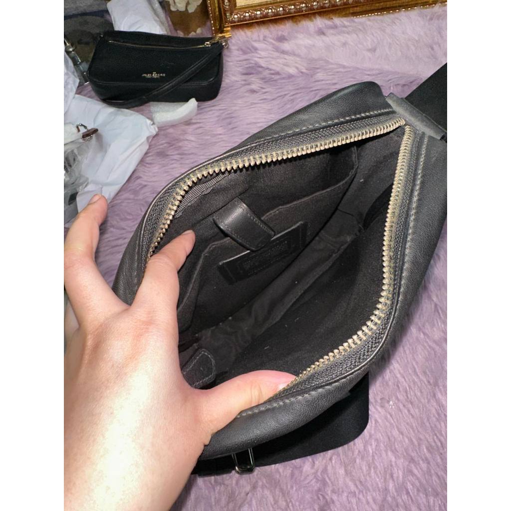 ORIG Preloved CCH Men Charles Flight Signature Crossbody Bag Black