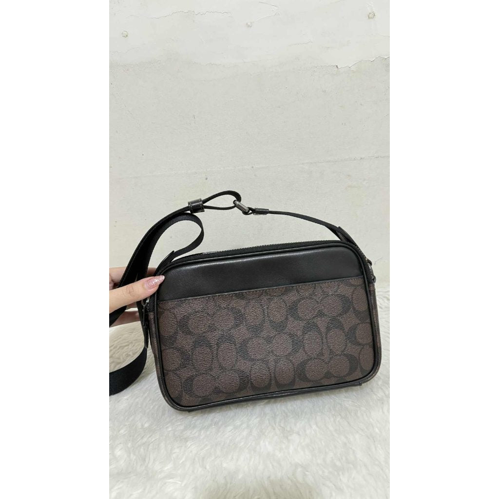 ORIG Preloved CCH Graham Crossbody Men Bag In Blocked Signature Canvas