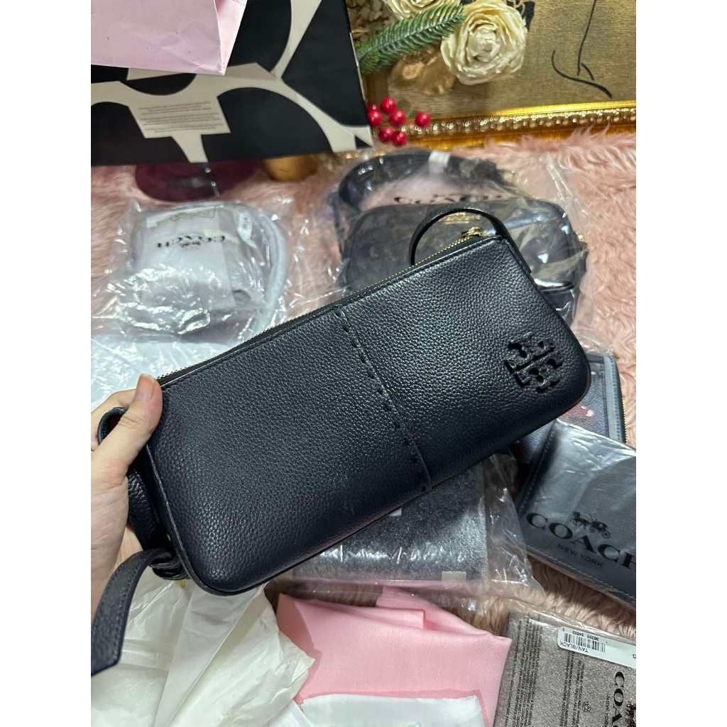 ORIG Preloved TB McGraw Wedge Shoulder Black Bag