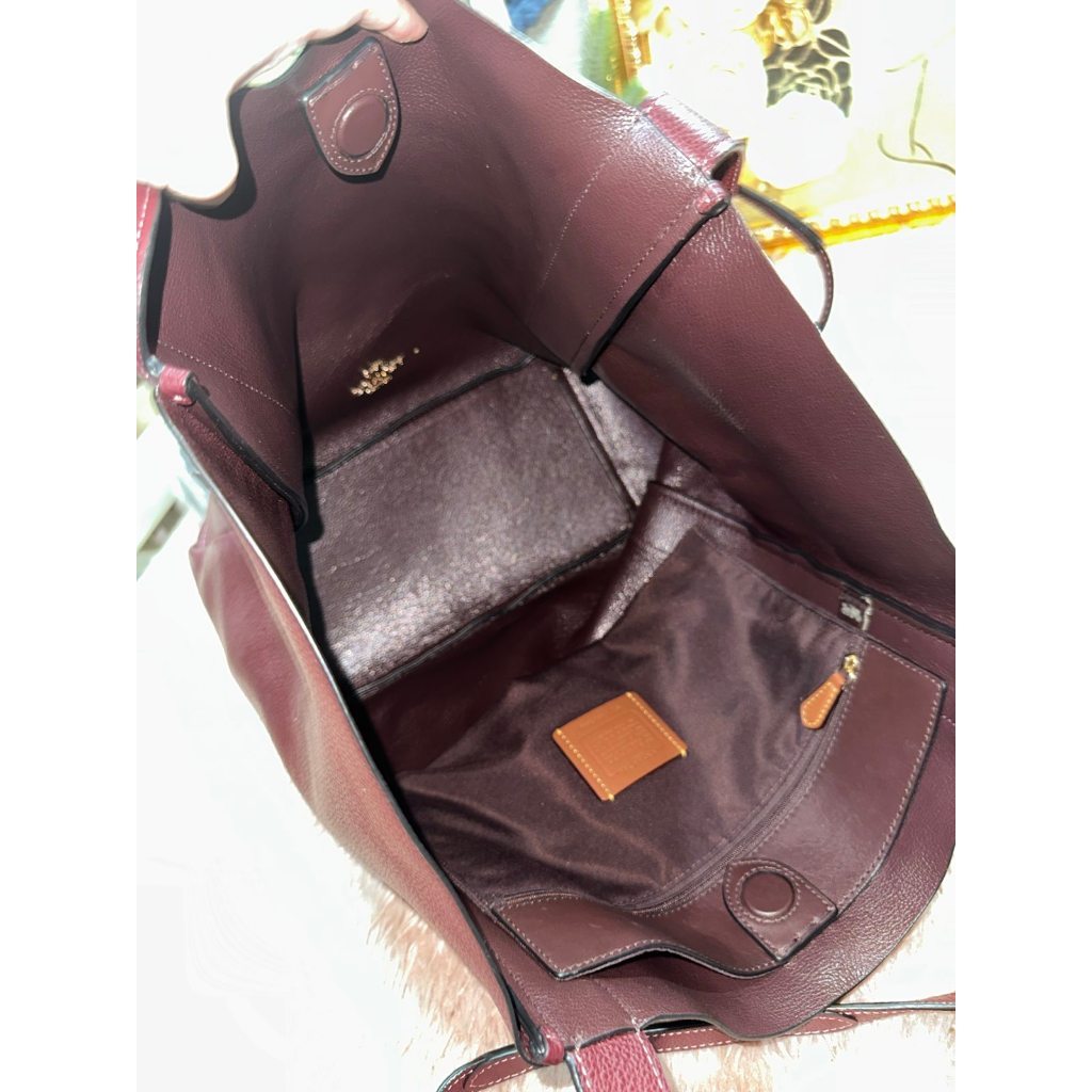 ORIG Preloved CCH Large Hadley Tote Bag Merlot Maroon Red