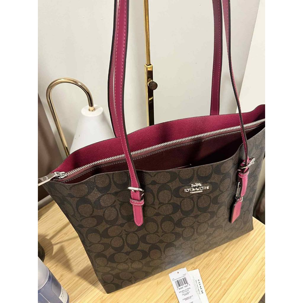 ORIG Preloved CCH Mollie Tote Large Brown/Purple Bag In Signature Canvas