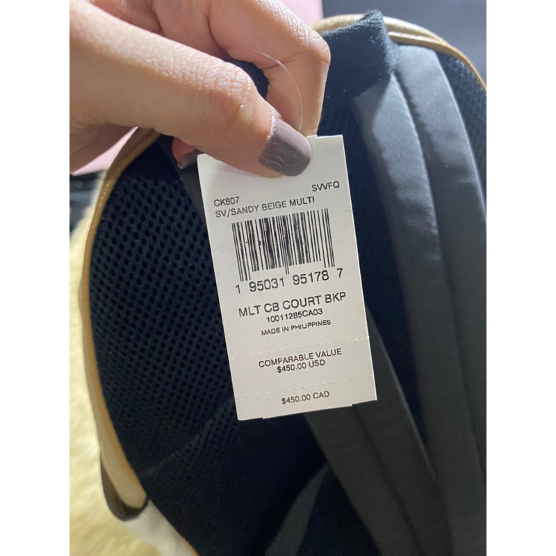 AUTHENTIC/ORIGINAL CCH Court Medium Backpack Bag In Colorblock Beige Brown