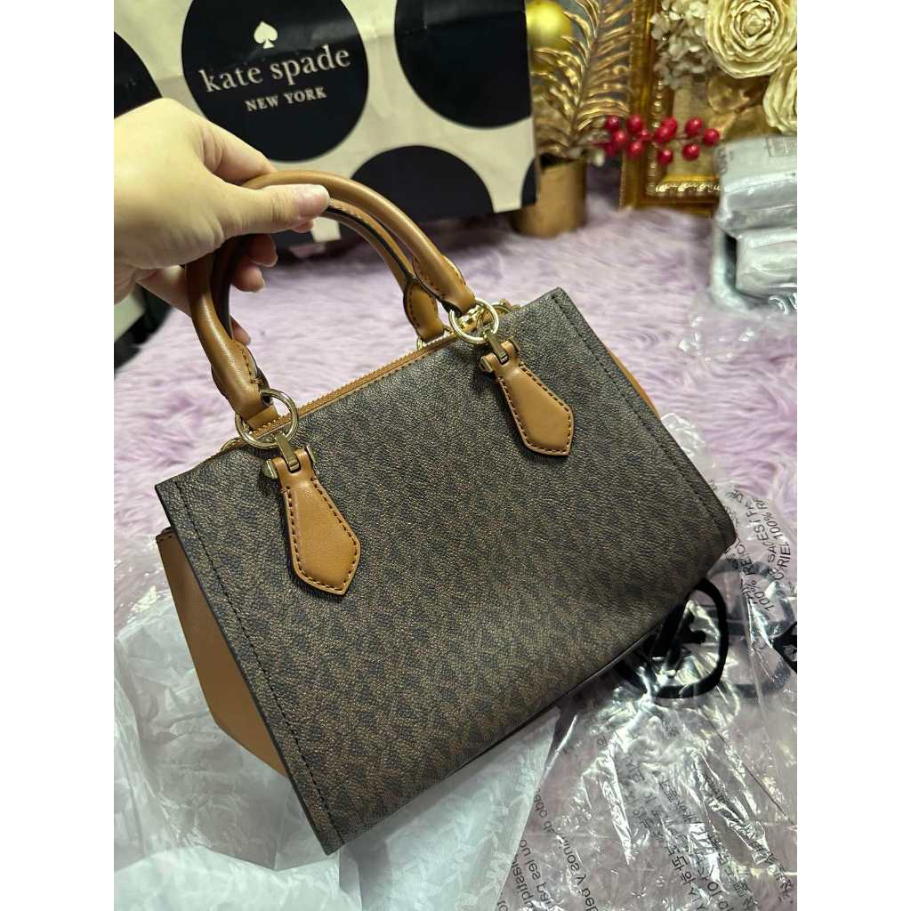 ORIG & IMPORTED MK Retail Marilyn Small Logo Crossbody Satchel Brown/Black Bag