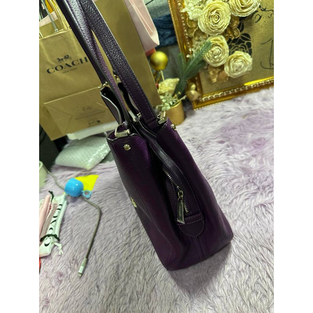 ORIG Preloved Kate Spade KS Leila Medium Triple Compartment Shoulder Purple Bag