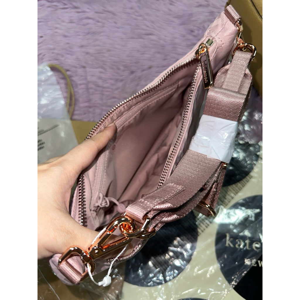 ORIG & IMPORTED Lululemon City Essentials Small Shoulder Nylon Bag 3L Monogram Black Pink Beige