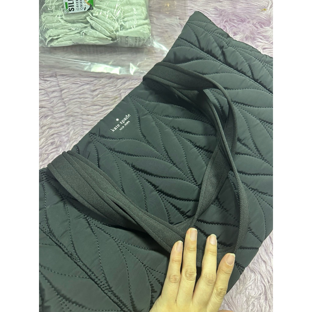 ORIG Preloved KS Jae Quilted Large Nylon Black Tote