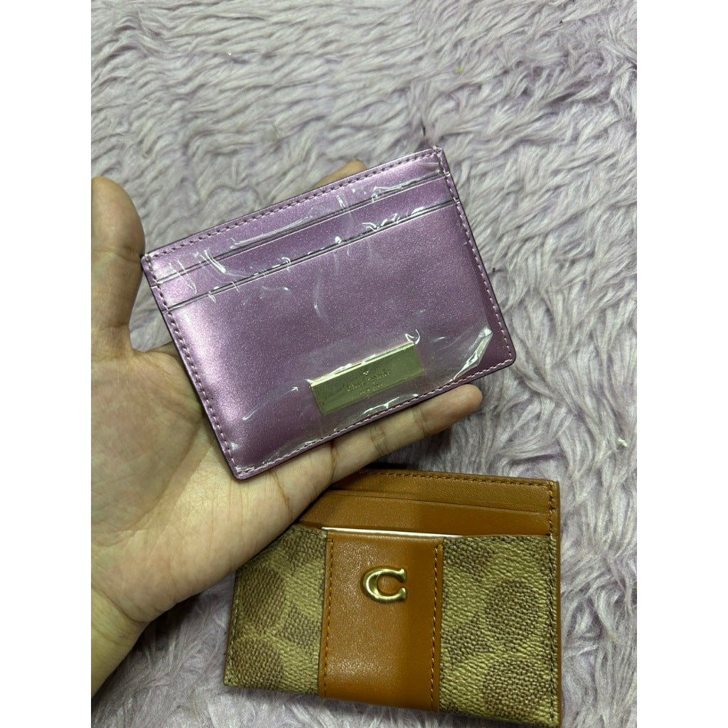 ORIG & IMPORTED KS Madison Small Slim Card Holder Wallet Black Beige Pink White