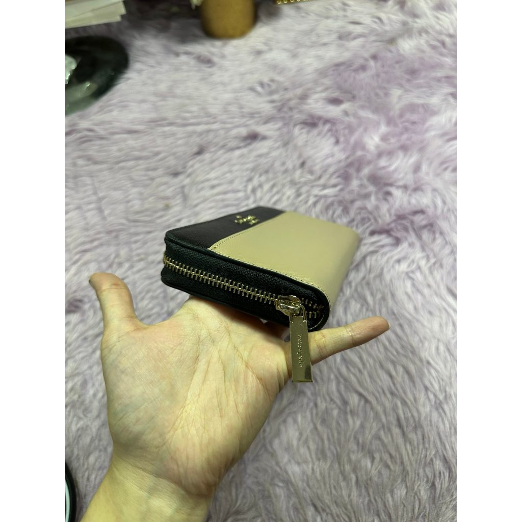 ORIG Preloved KS Staci Colorblock Large Continental Long Beige Wallet