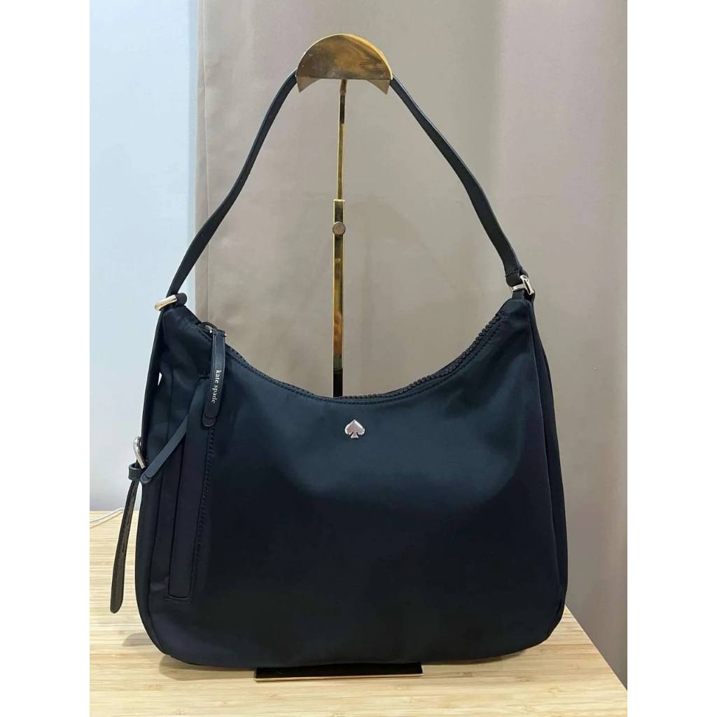 AUTHENTIC/ORIGINAL Preloved KS Jae Medium Nylon Hobo Shoulder Bag Black