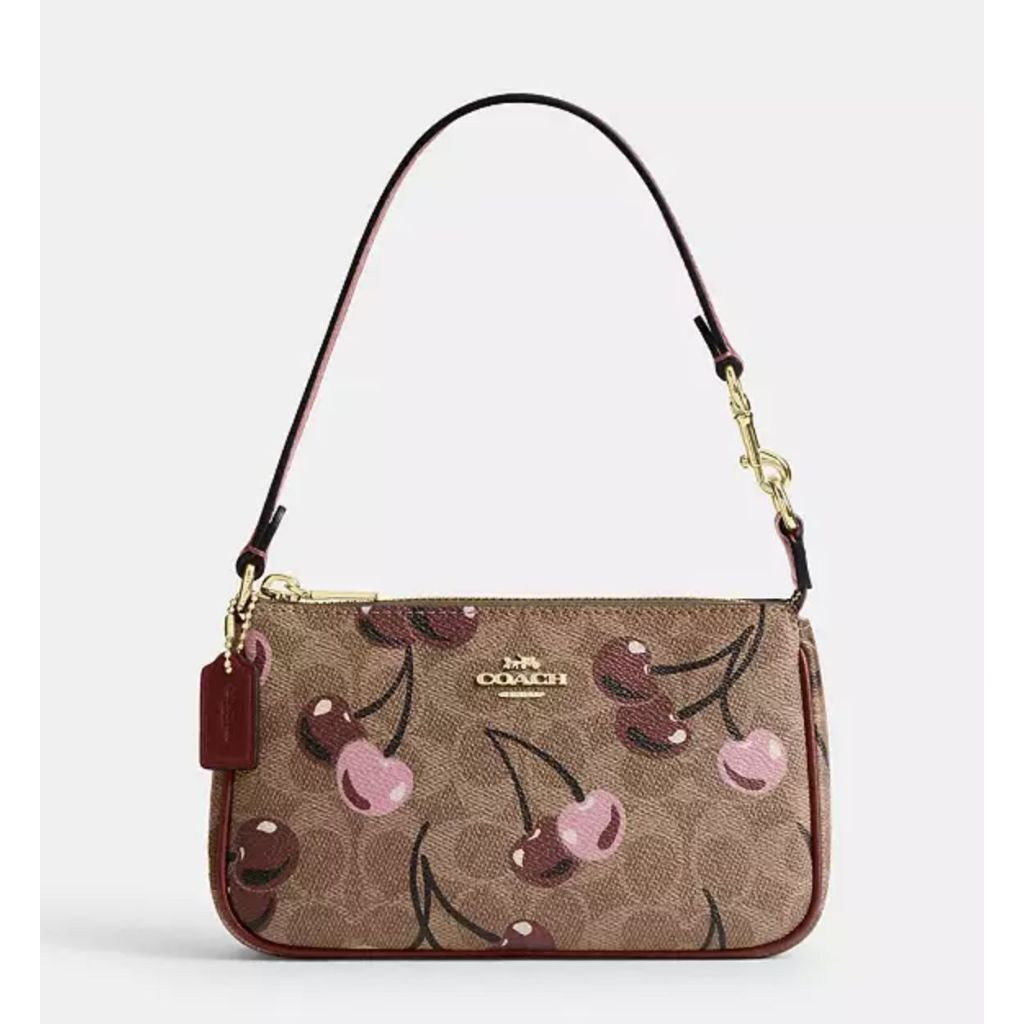 ORIG & IMPORTED CCH Nolita 19 With Cherry Print Small Khaki Brown Bag