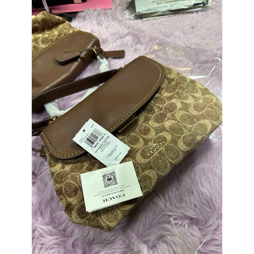 ORIG & IMPORTED CCH Emory Top Handle Tan Brown Bag In Signature Chenille