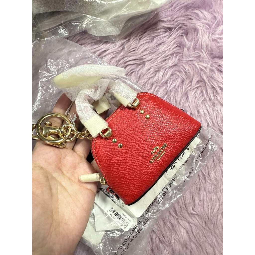 ORIG & IMPORTED CCH Mini Katy Satchel Bag Charm Split Key Ring Red