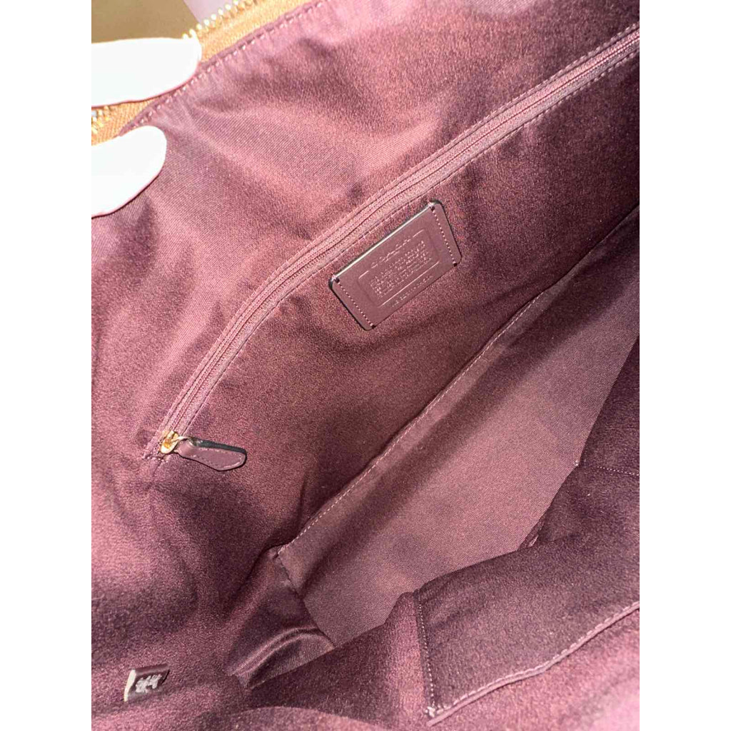 ORIG Preloved CCH gallery large tote bag in Khaki Brown/Berry
